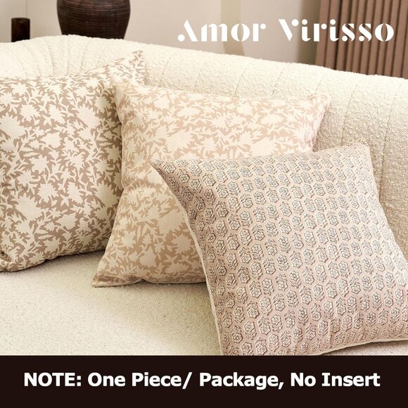 Floral Pillow Couch Decorative Throw Accent Sofa Cloud Cream Covers 18x18 1PC - Picture 3 of 7